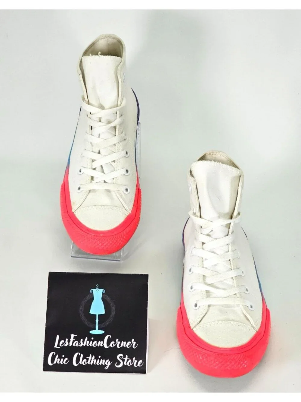 Converse  Junior White Cotton Chuck Taylor All Star Rainbow Sneakers Size 6 2043 - Picture 7 of 16